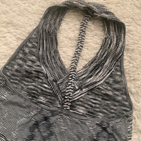 Y2k bebe black white space dye studded T back Drape Front tank top - Picture 5 of 5